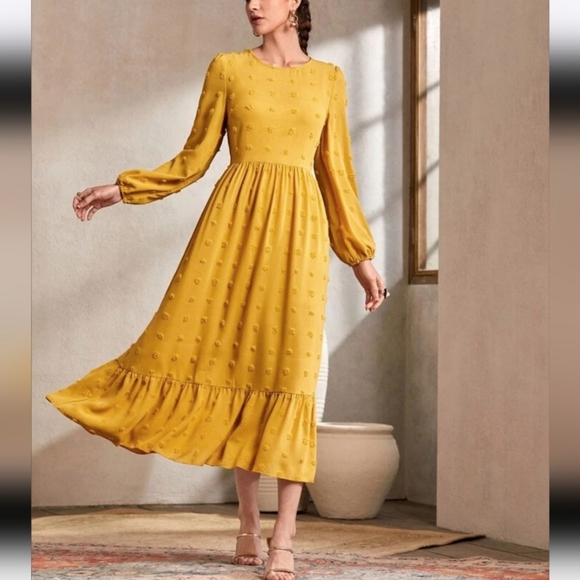 SHEIN | Swiss Dot Maxi Dress - Picture 5 of 8